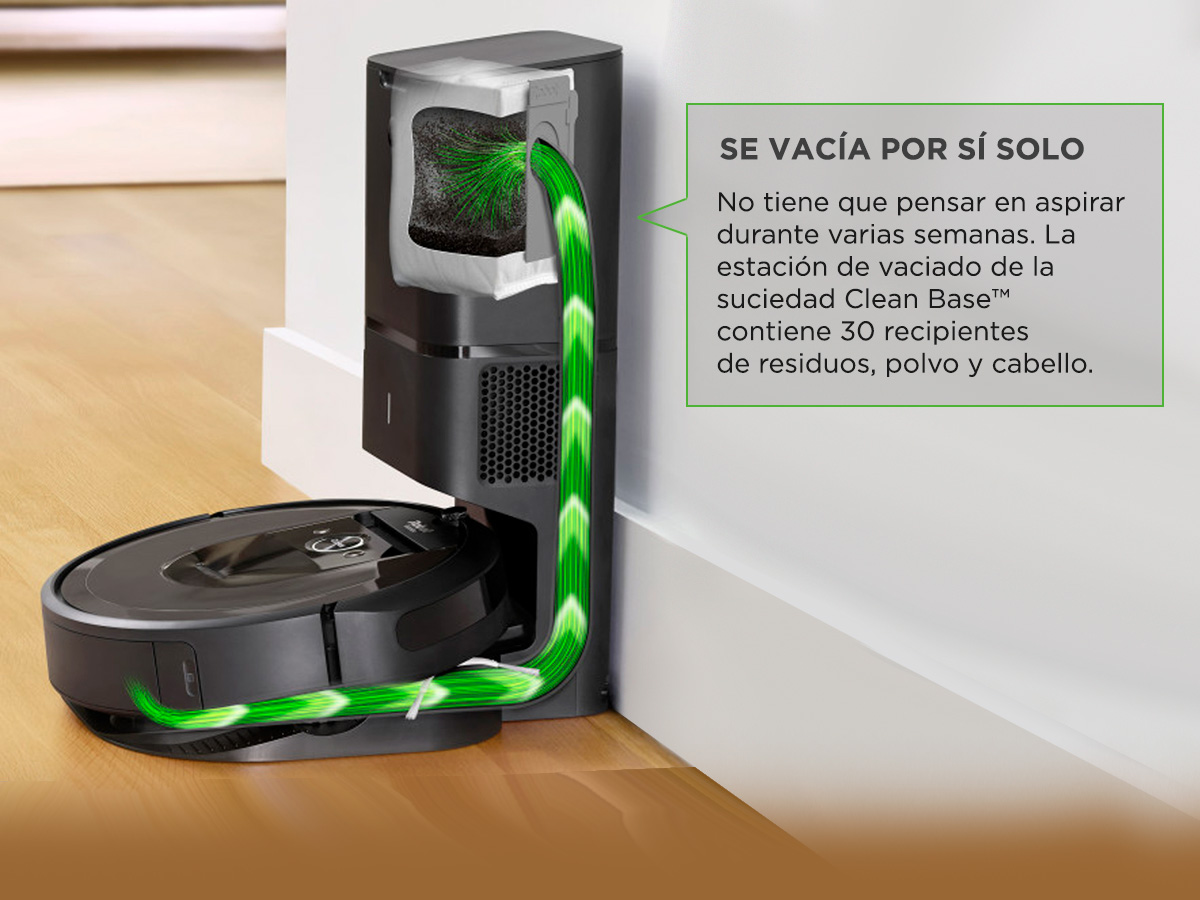 Robot aspirador iRobot Roomba® i7+ con Estación De Limpieza Automática  Clean Base™ 