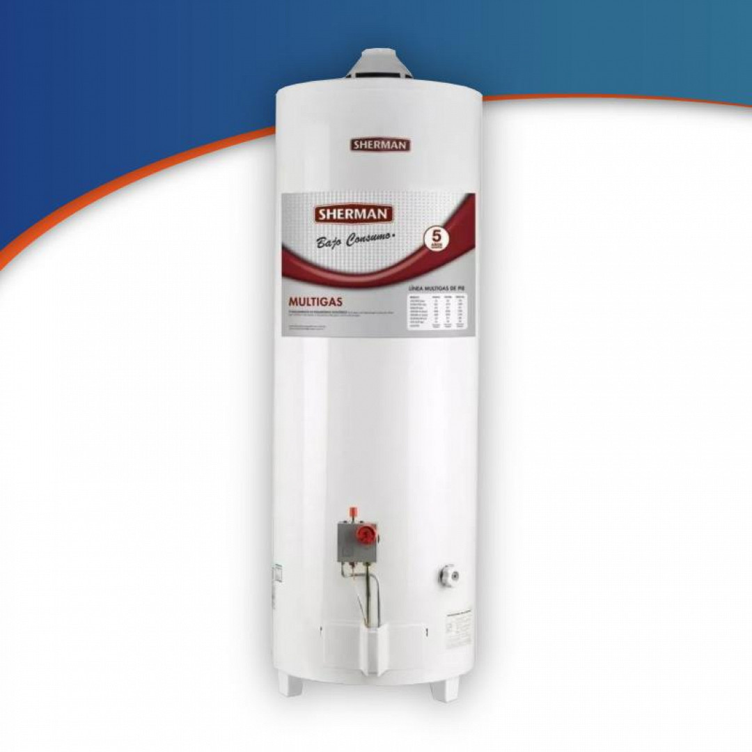 TERMOTANQUE SHERMAN 80 LITROS A GAS DE PIE SHERMAN