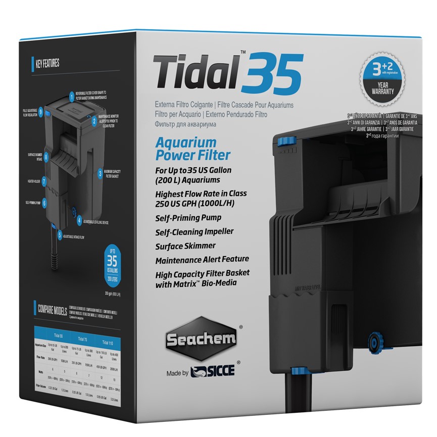 SICCE FILTRO CASCADA TIDAL 35 500L/H INCLUYE MATRIX