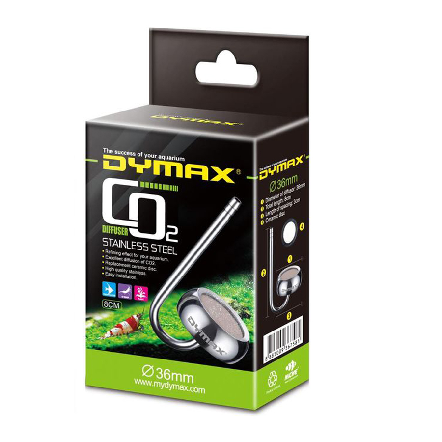 DYMAX DIFUSOR CO2 ACERO 36MM*8CM