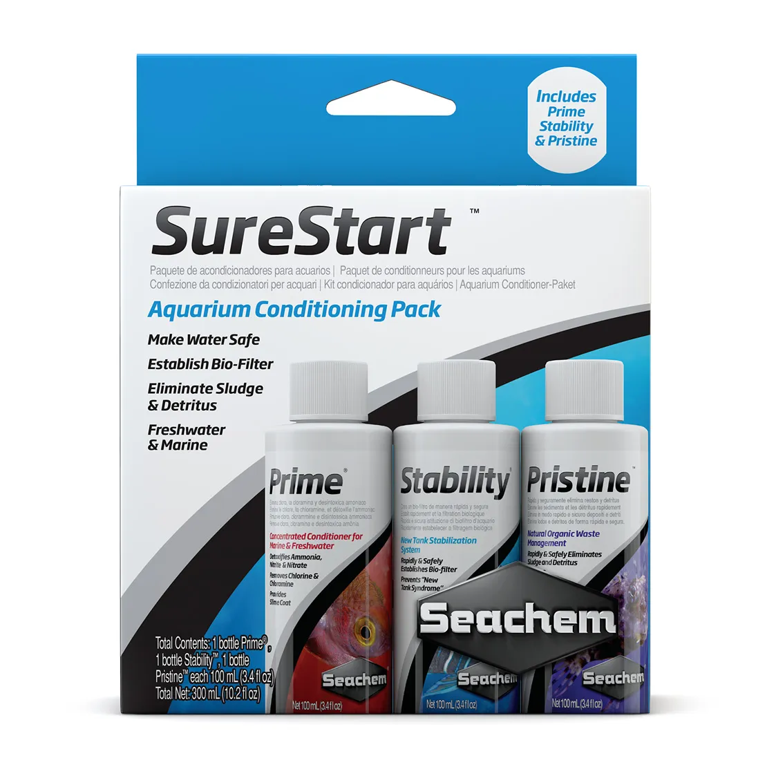 SEACHEM SURESTART 100 mL PRIME, STABILITY, PRISTINE