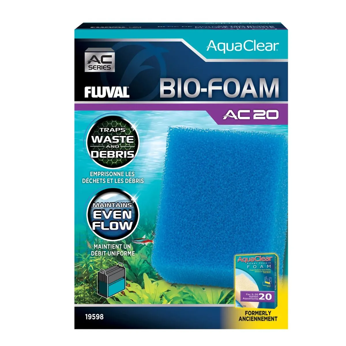 HAGEN AQUACLEAR 20 REPUESTO AZUL BIO ESPONJA