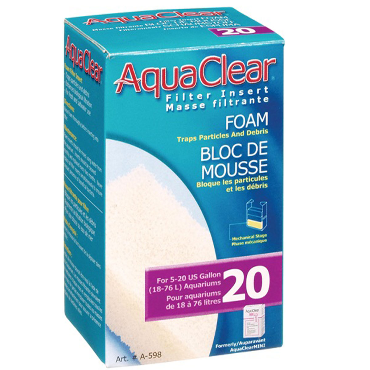 HAGEN AQUACLEAR 20 REPUESTO ESPONJA