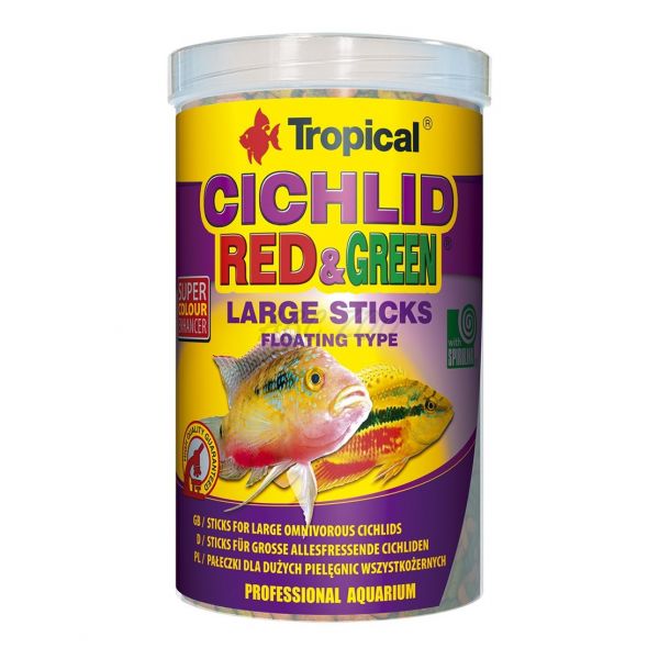 TROPICAL CICHLID RED & GREEN LARGE STICKS 300GS