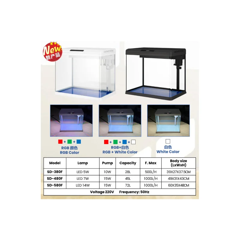 SOBO ACUARIO 45L C/FILTRO Y LUZ SD-480F NEGRO